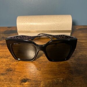NWT JIMMY CHOO ELENI/G/S 1EIIR BLACK AUTHENTIC SUNGLASSES W/CASE 53-20
